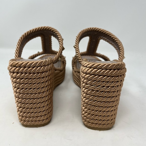 Valentino Rockstud Torchon T-Strap Rope Espadrille Wedge Sandal Platform size 39 - Picture 6 of 10